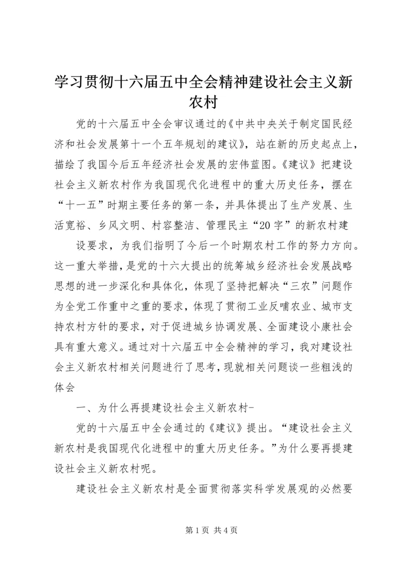 学习贯彻十六届五中全会精神建设社会主义新农村 (3).docx