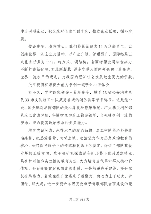 提高标准提升能力争创一流心得体会 (2).docx