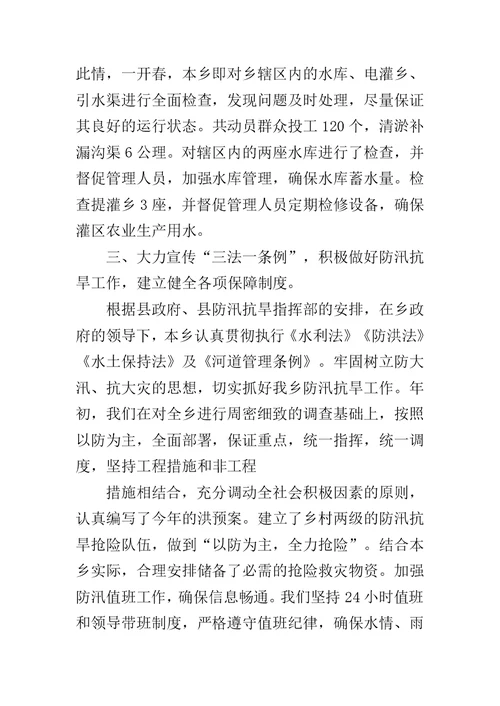 乡镇上半年水利站工作总结范文