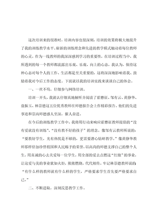 中小学教师网络培训个人总结