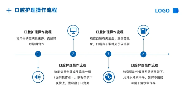 蓝色简约口腔护理PPT模板宣传PPT动态PPT牙齿
