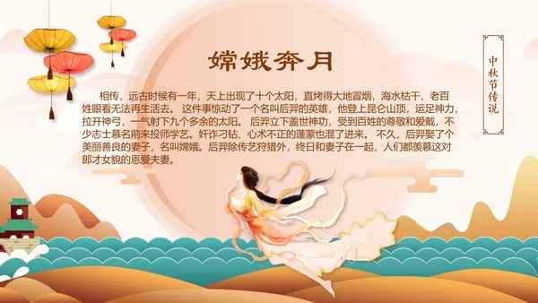 传统节日民俗中秋节介绍PPT模板月饼团圆