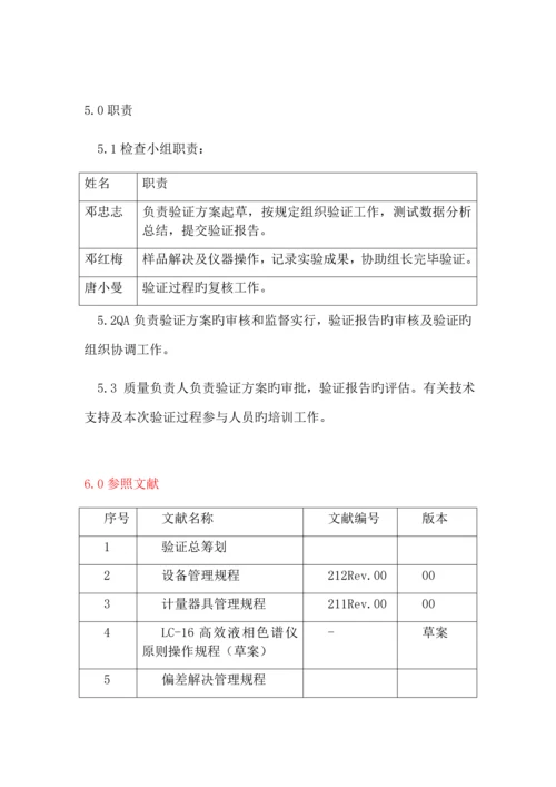 LC高效液相色谱仪验证专题方案.docx