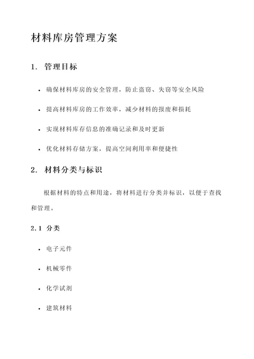 材料库房管理方案