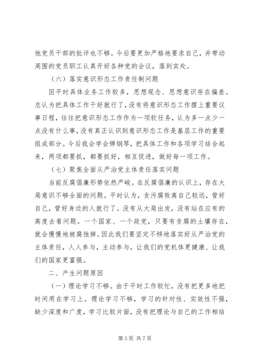巡视整改民主生活会发言.docx