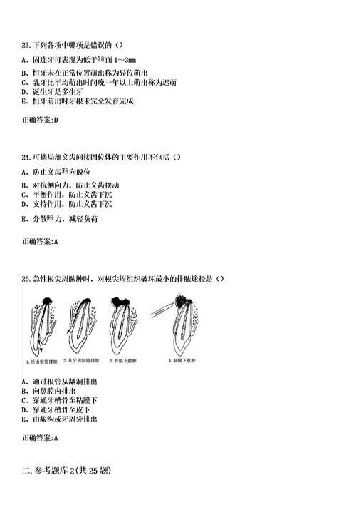 2023年天津长芦汉沽盐场有限责任公司职工医院住院医师规范化培训招生口腔科考试历年高频考点试题答案