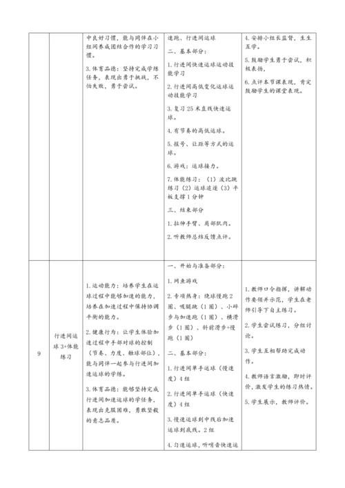 小学体育与健康3年级 篮球 大单元教学设计