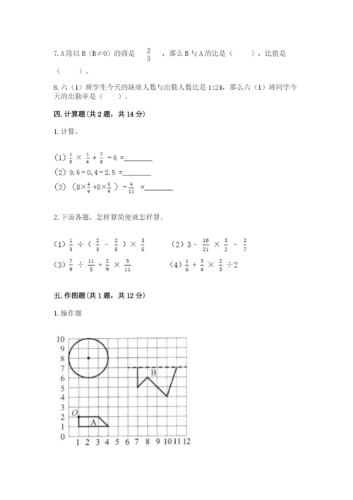 人教版六年级上册数学期末测试卷带答案（轻巧夺冠）.docx