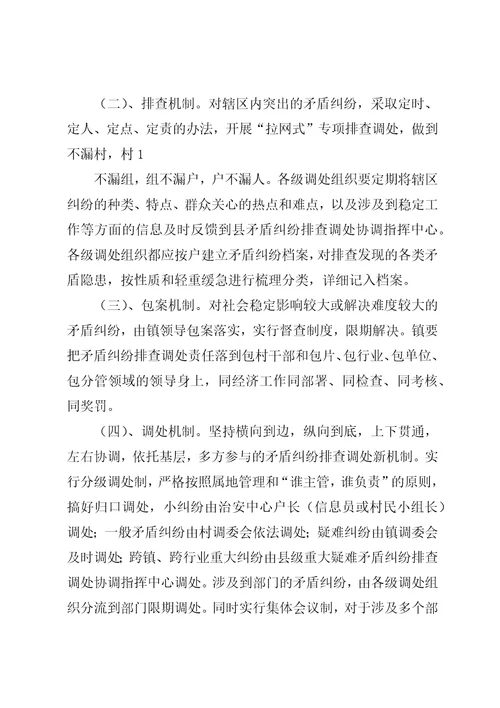 矛盾纠纷排查调处工作机制