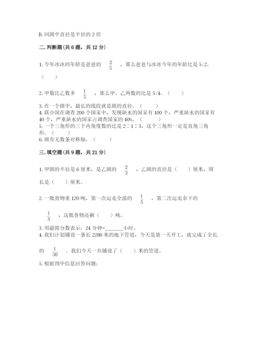 小学数学六年级上册期末考试试卷附参考答案（基础题）.docx