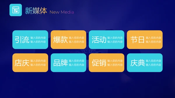 新媒体营销方案品牌宣传通用PPT模板