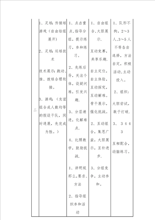 初中体育足球课教案