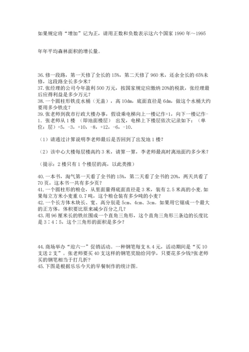 六年级小升初数学解决问题50道含答案下载.docx