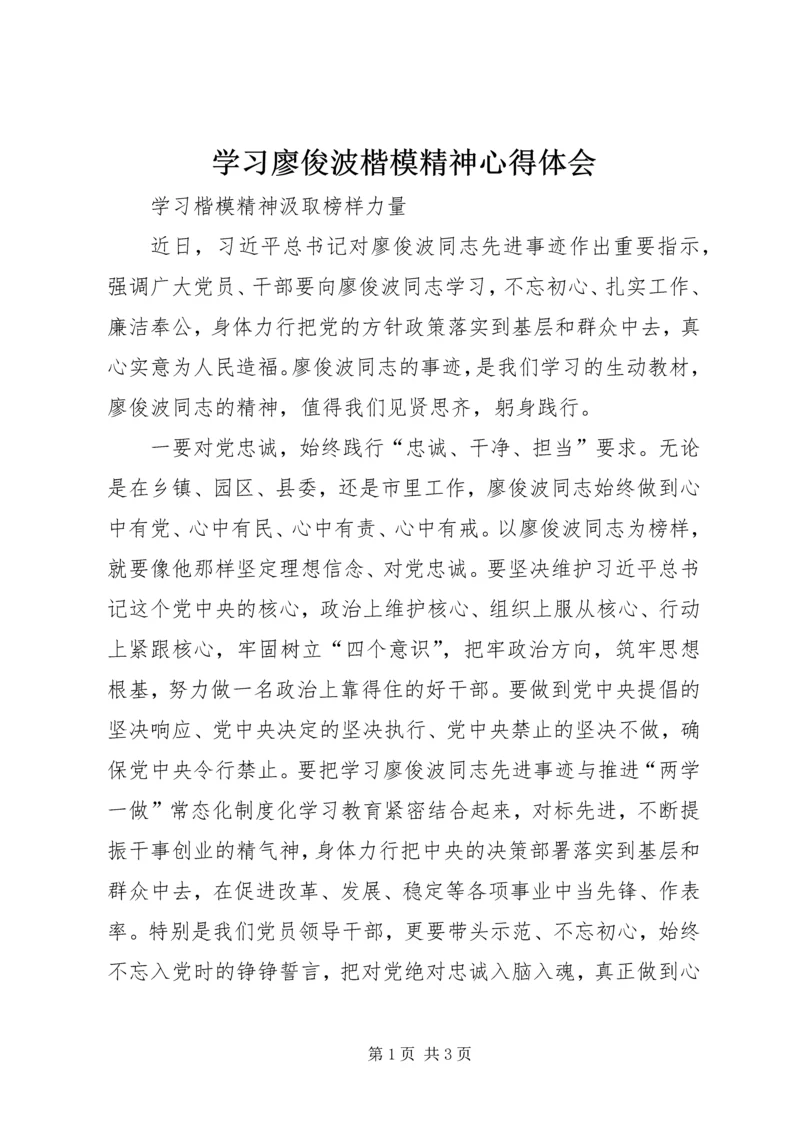 学习廖俊波楷模精神心得体会.docx