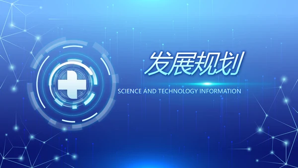 蓝色医疗科技信息化建设工作总结PPT