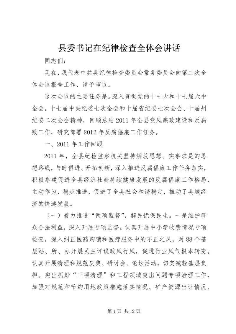 县委书记在纪律检查全体会讲话.docx