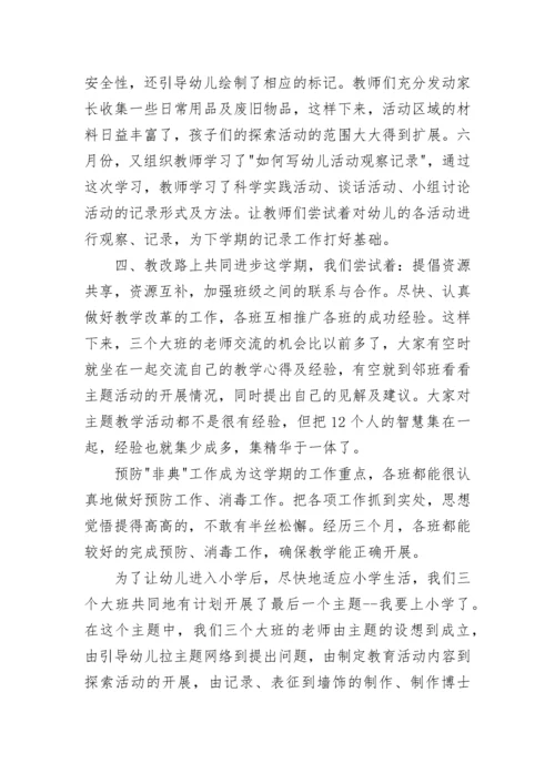 幼儿园大班教学工作总结下学期(十三篇).docx