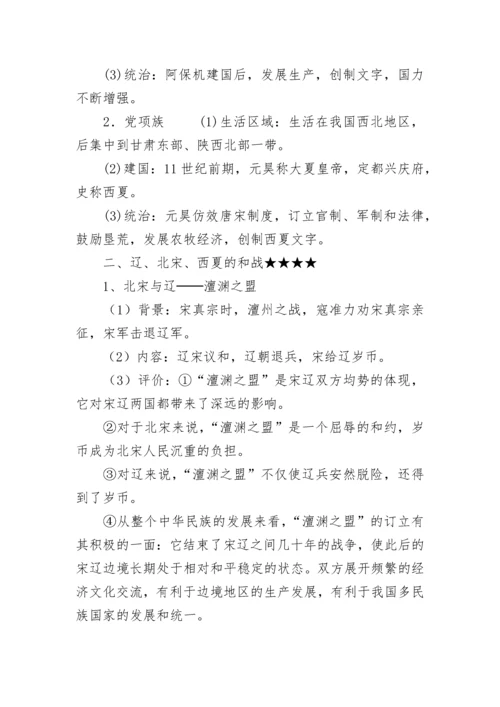 人教版七年级下册历史知识点归纳.docx