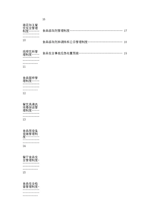 蓝天幼儿园食品安全管理制度汇编