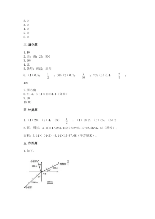 2022六年级上册数学期末考试试卷及参考答案【新】.docx