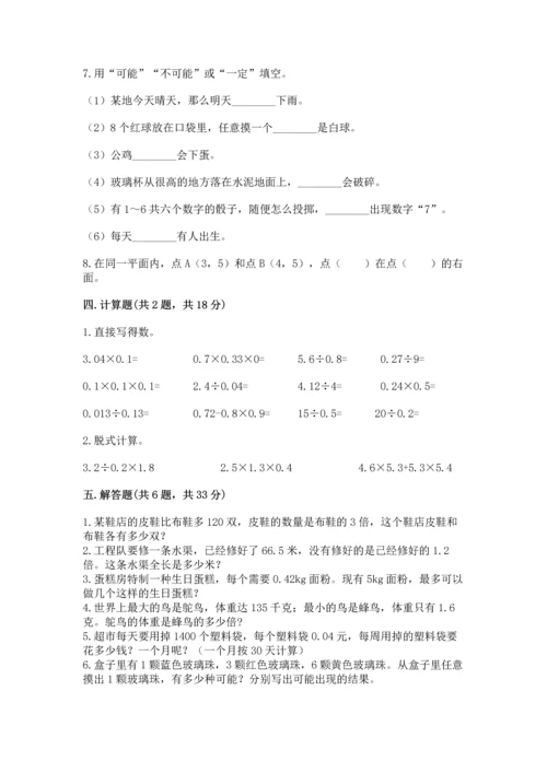 小学五年级上册数学期末考试试卷【突破训练】.docx