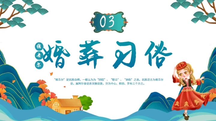 少数民族维吾尔族介绍通用PPT模板