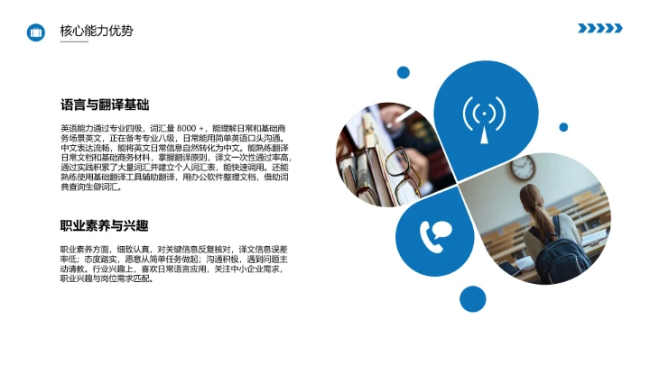 英语专业大学生职业生涯发展展示PPT模版