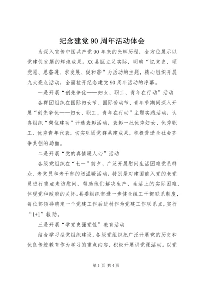 纪念建党90周年活动体会.docx