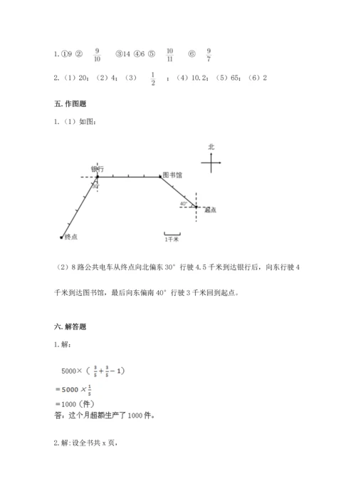 小学六年级上册数学期末测试卷附答案（模拟题）.docx