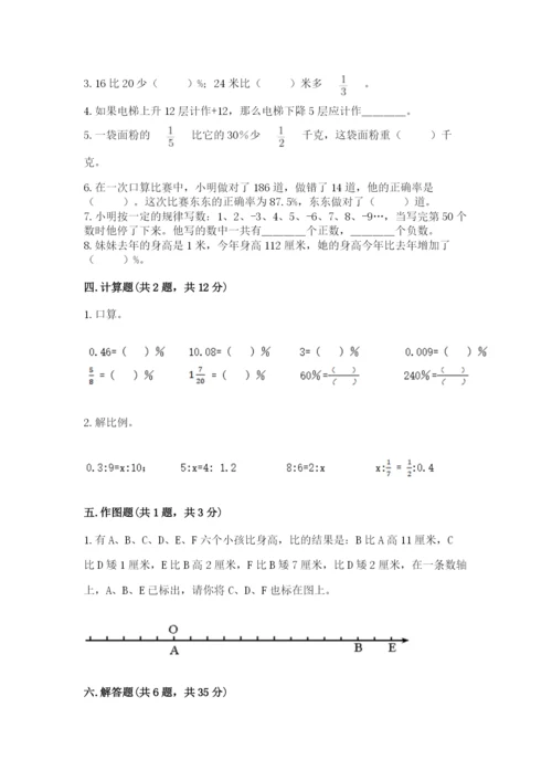 冀教版小学六年级下册数学期末综合素养测试卷重点.docx