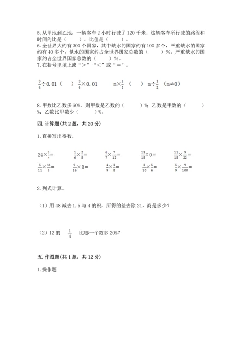 小学数学六年级上册期末试卷附答案（实用）.docx