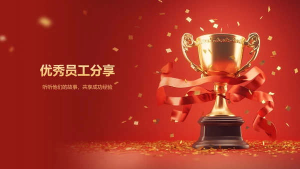 红色喜庆风年会表彰PPT模板