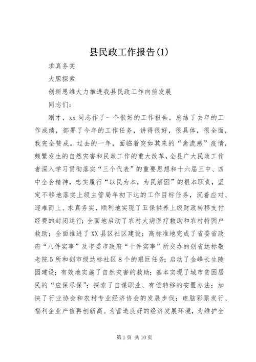 县民政工作报告(1).docx