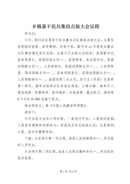 乡镇基干民兵集结点验大会议程.docx