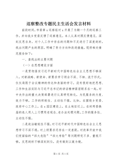 巡察整改专题民主生活会发言材料.docx