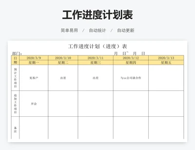 工作进度计划表