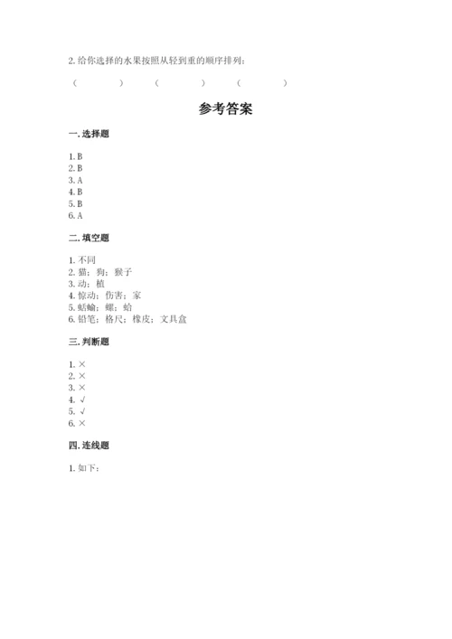 教科版小学科学一年级下册期末测试卷完整版.docx