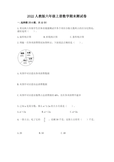 2022人教版六年级上册数学期末测试卷带答案ab卷.docx
