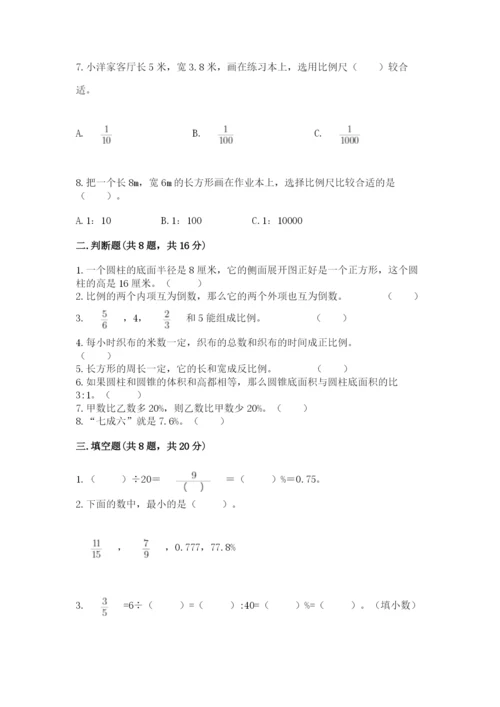 六年级下册数学期末测试卷（网校专用）word版.docx