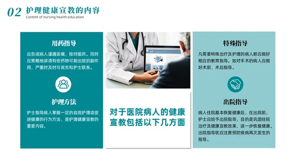 绿色商务简约风住院病人健康宣教商务通用PPT医疗