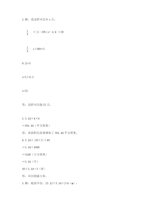 人教版六年级下册数学期末测试卷（典优）word版.docx