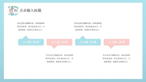 绿色文艺花卉总结汇报PPT模板