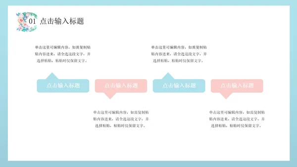 绿色文艺花卉总结汇报PPT模板