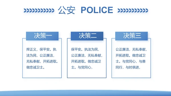 蓝色大气公安警察派出所年年终总结演讲PPT模板