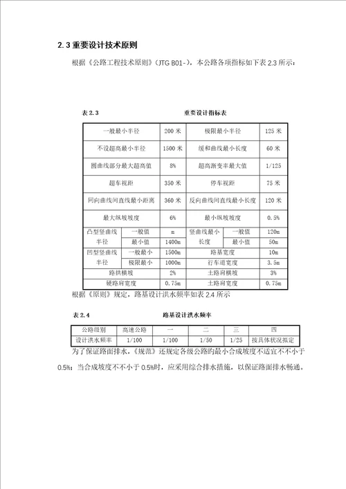 公路优秀毕业设计专项说明书