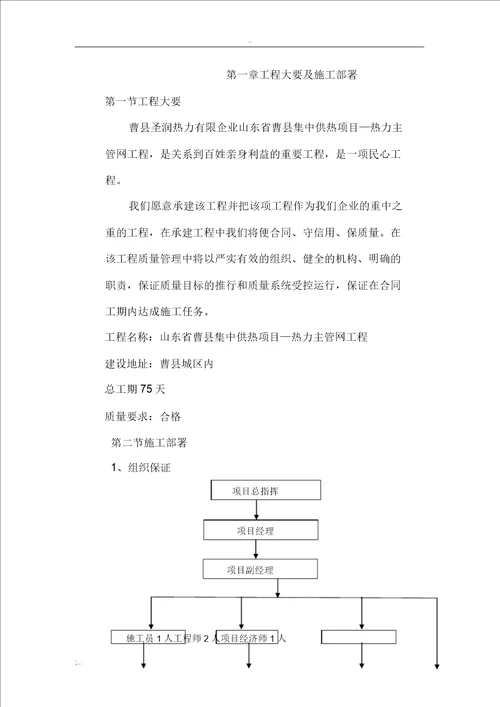 热力管道施工组织设计