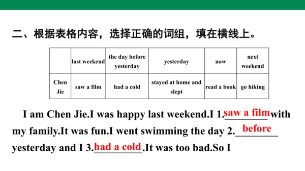 Unit 2　Last weekend专项复习课件(共63张PPT)