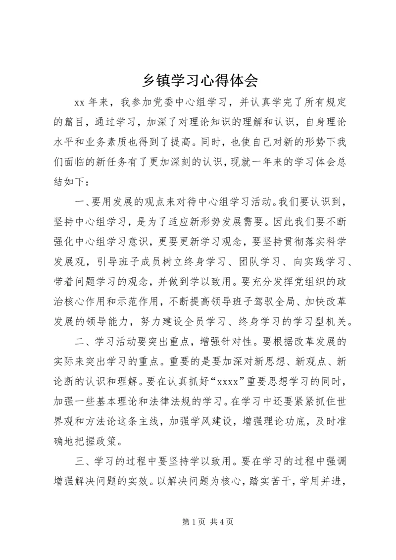 乡镇学习心得体会.docx