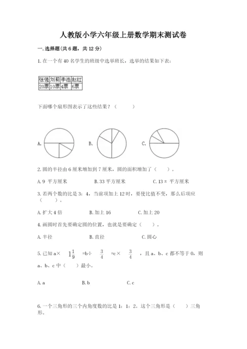人教版小学六年级上册数学期末测试卷精品【精选题】.docx