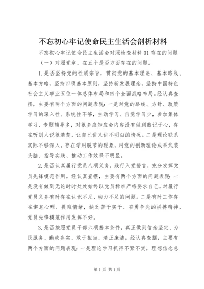 不忘初心牢记使命民主生活会剖析材料.docx